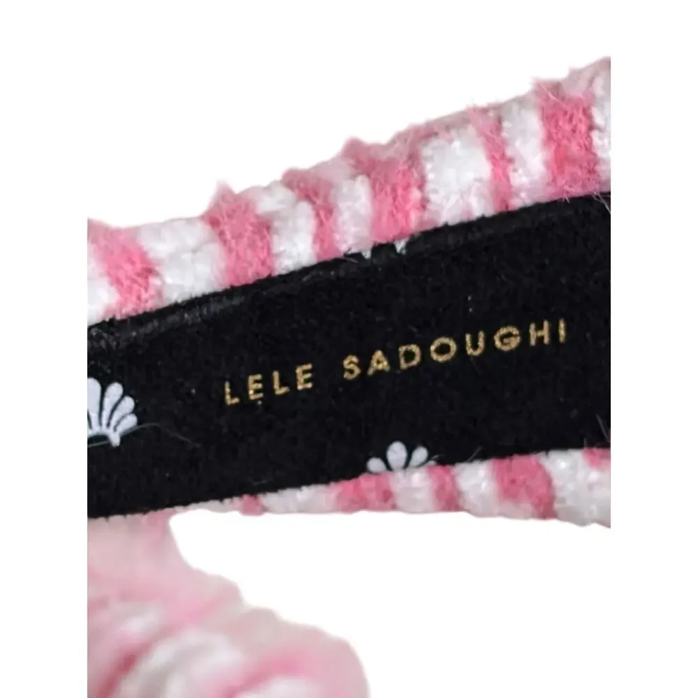 Lele Sadoughi Knit Knot Headband (Pink & White)
